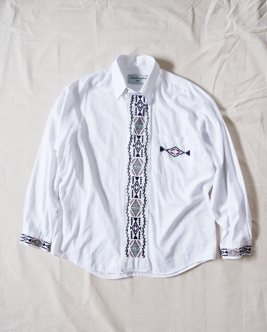 Patterned White Shirt